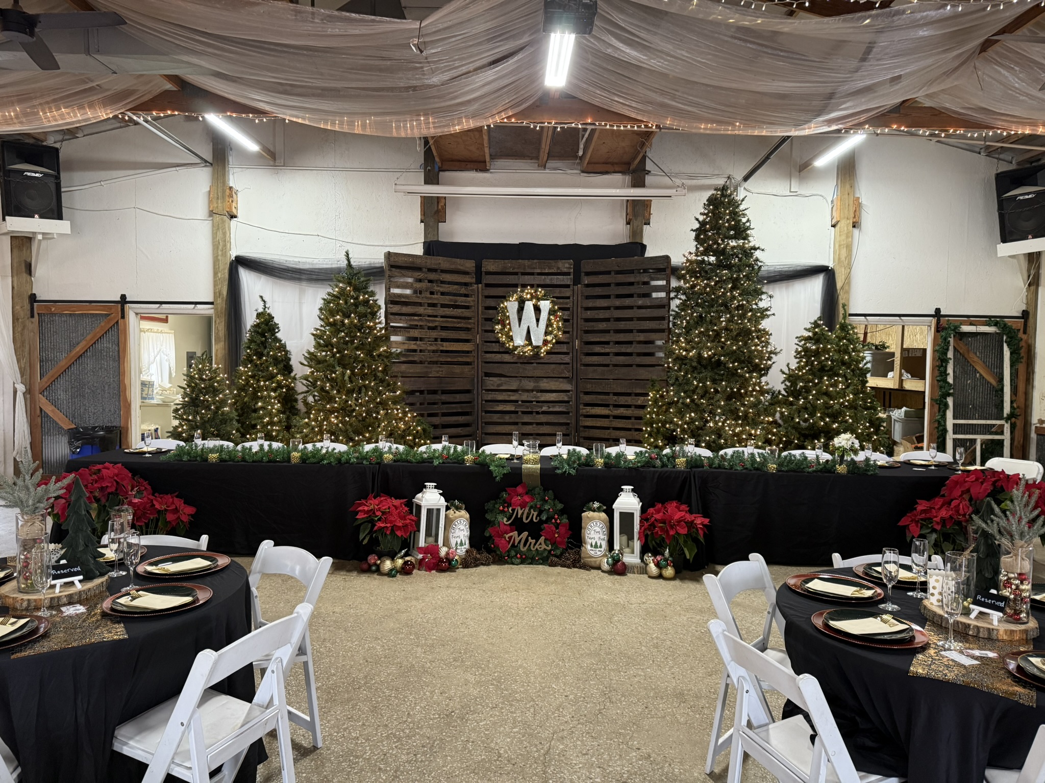 christmas wedding reception